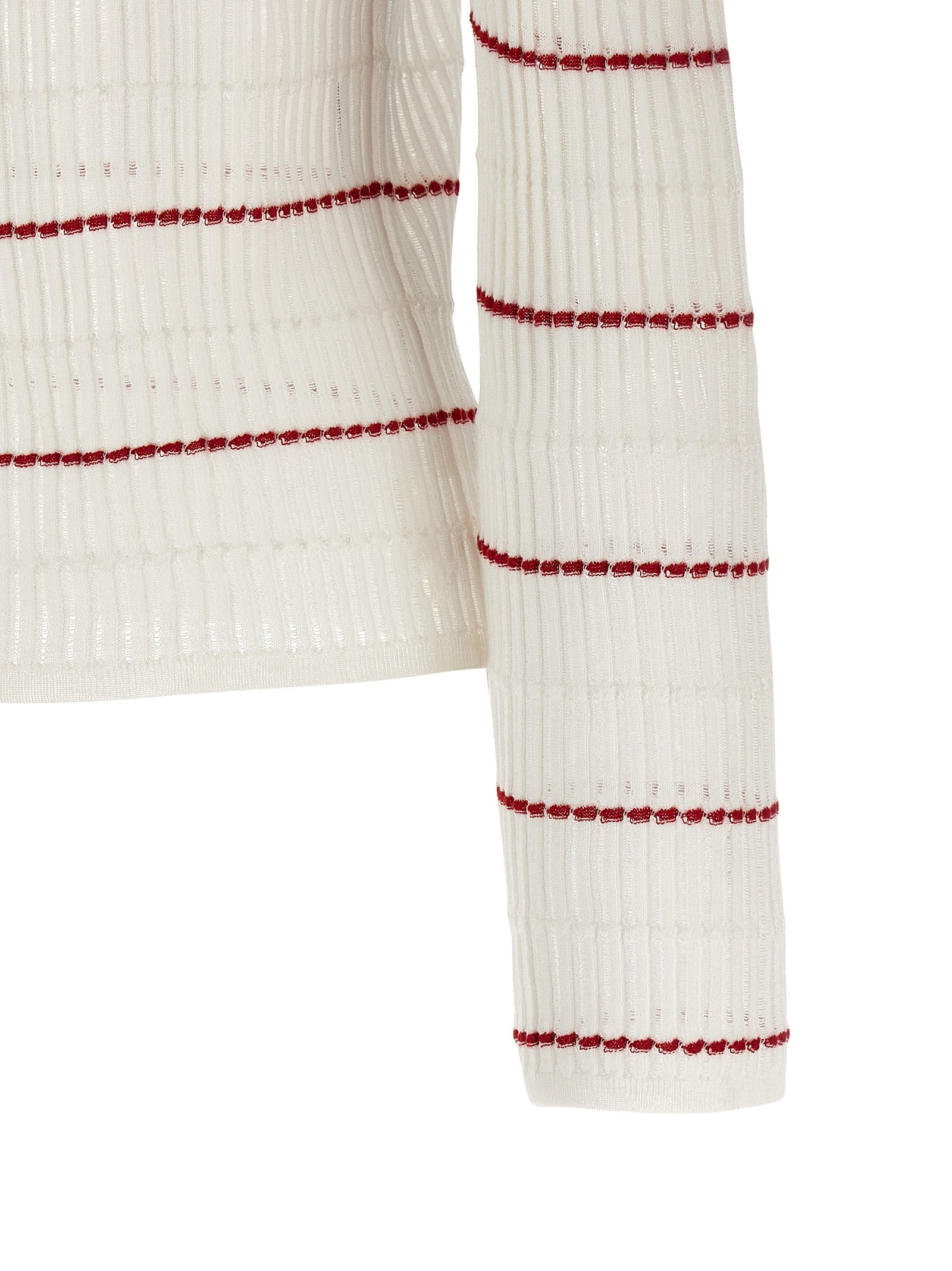 White Silk Wool Stepdone Sweater