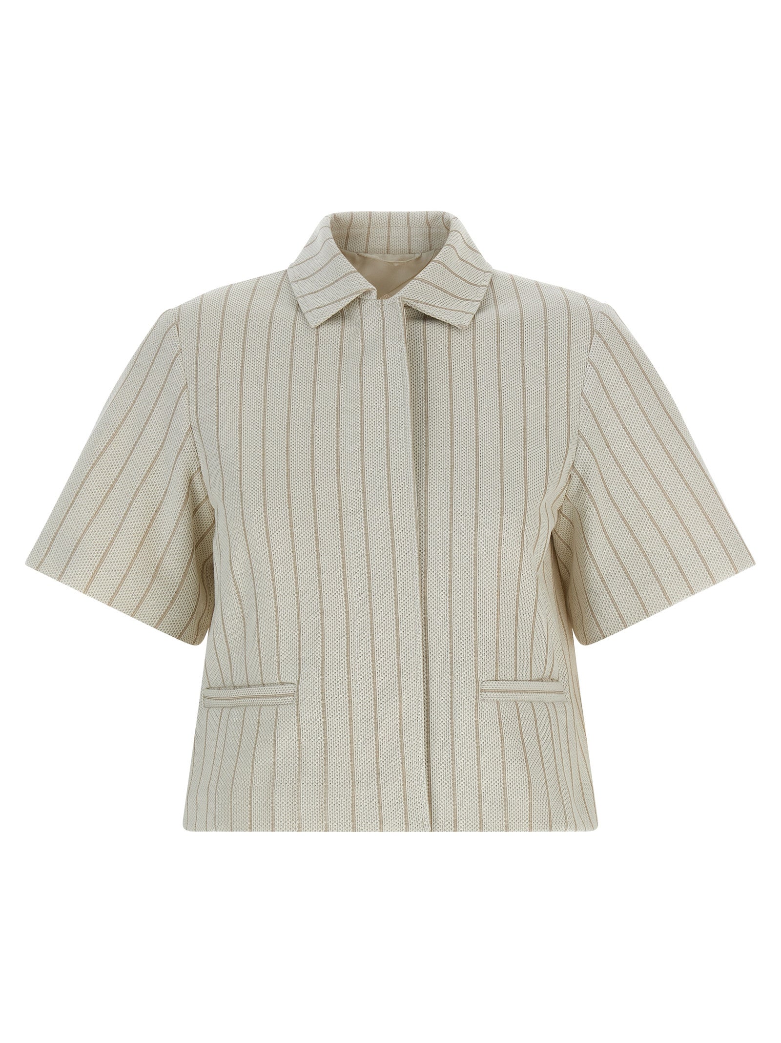 Beige Cotton Mxmangio Pinstripe Jacket