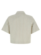 Beige Cotton Mxmangio Pinstripe Jacket