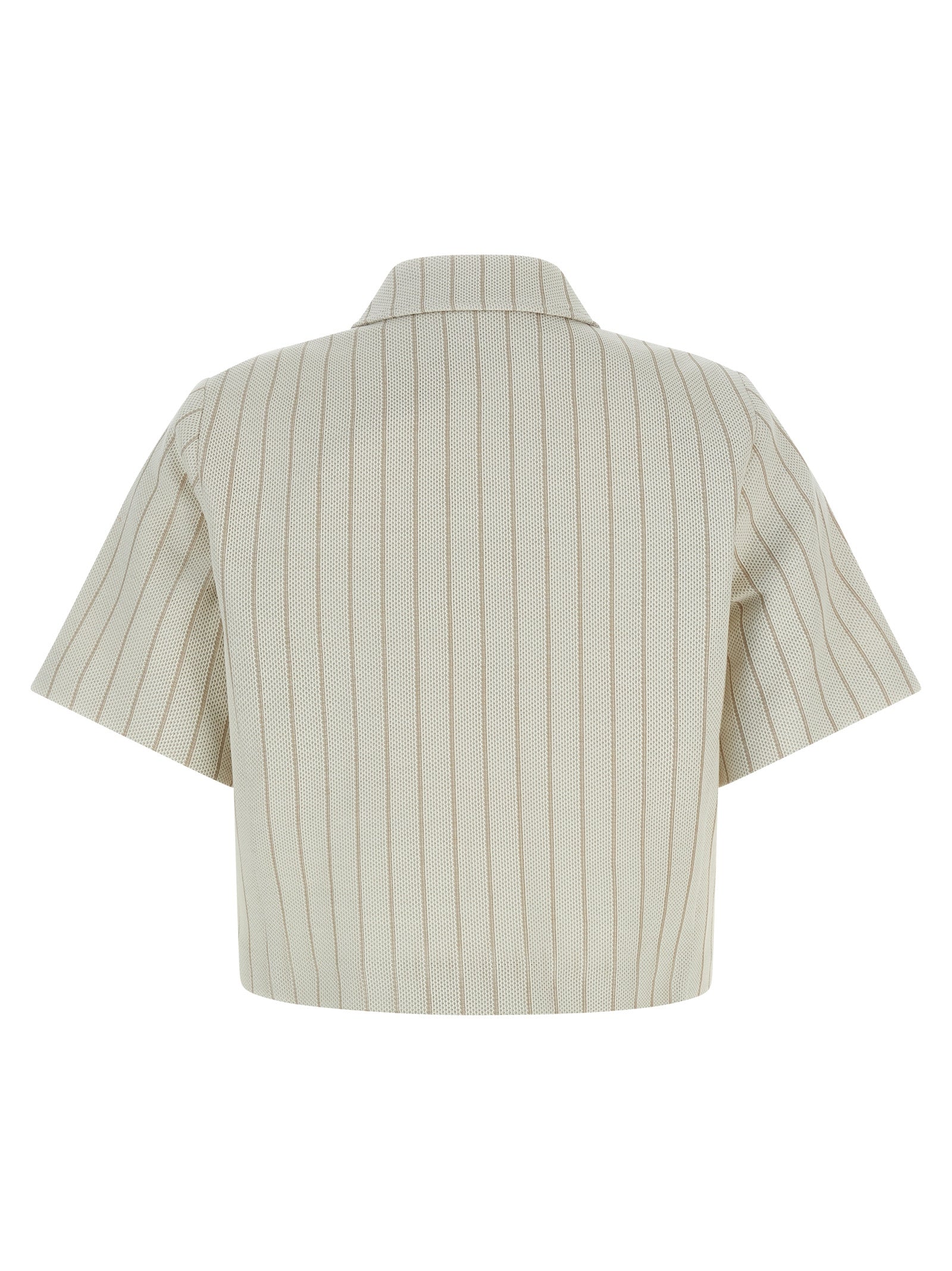 Beige Cotton Mxmangio Pinstripe Jacket