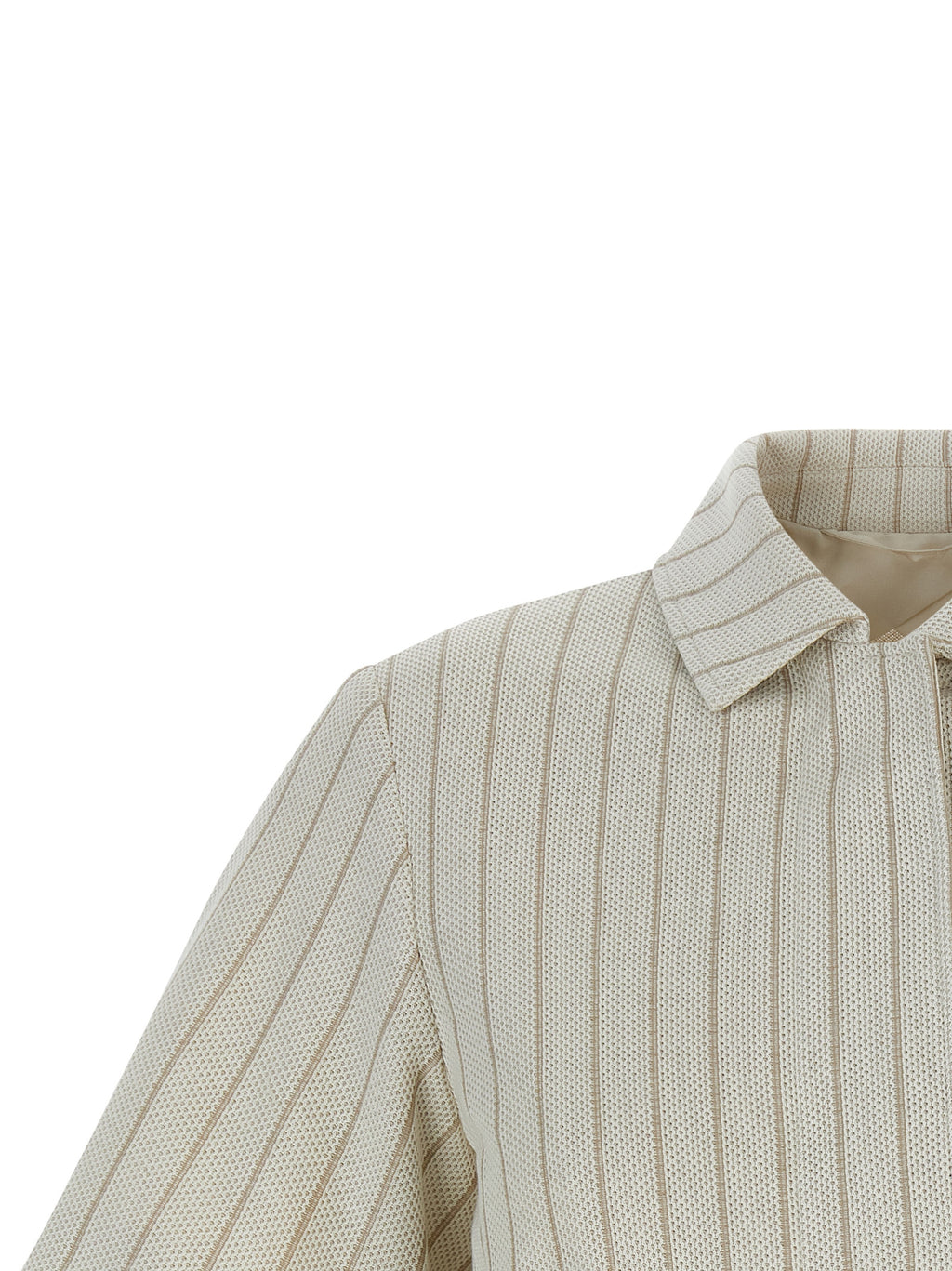 Beige Cotton Mxmangio Pinstripe Jacket