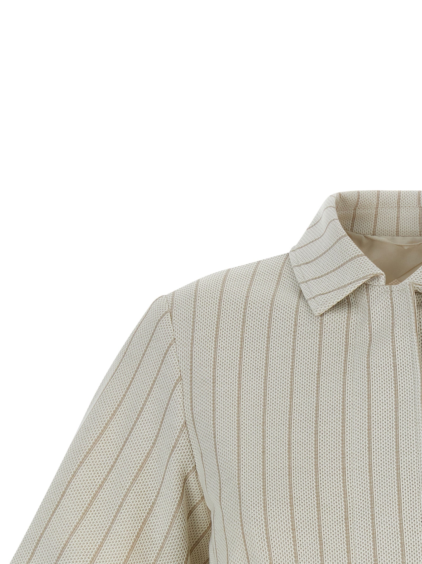 Beige Cotton Mxmangio Pinstripe Jacket