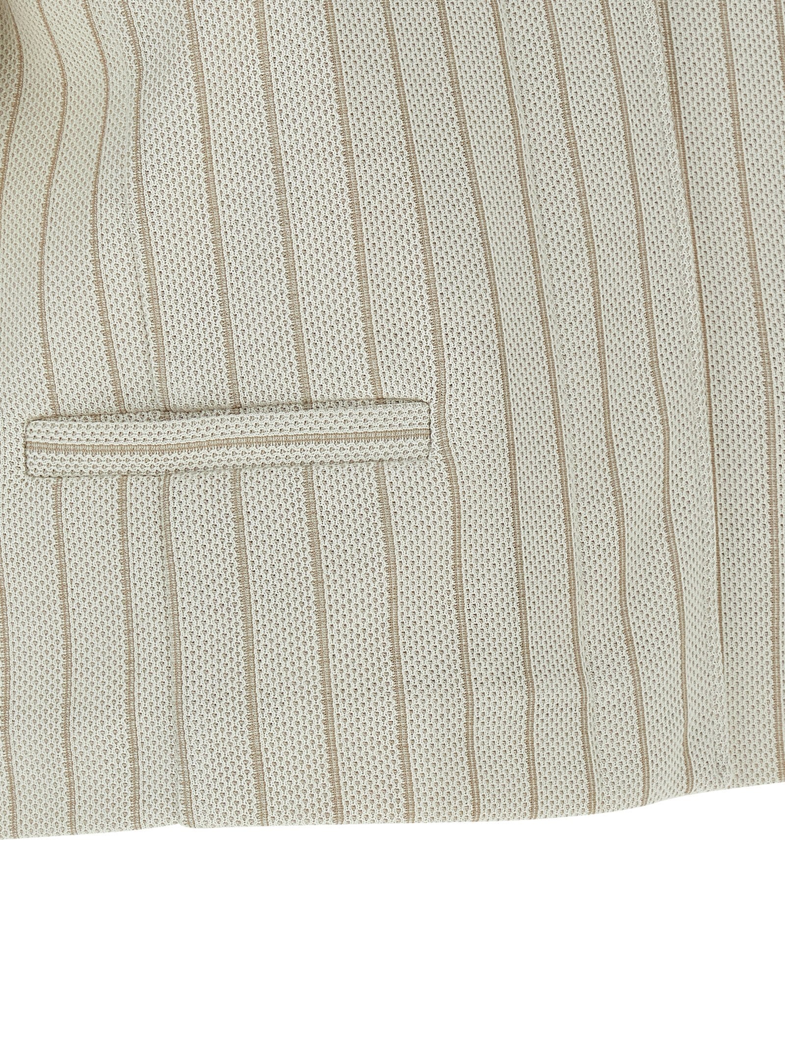 Beige Cotton Mxmangio Pinstripe Jacket