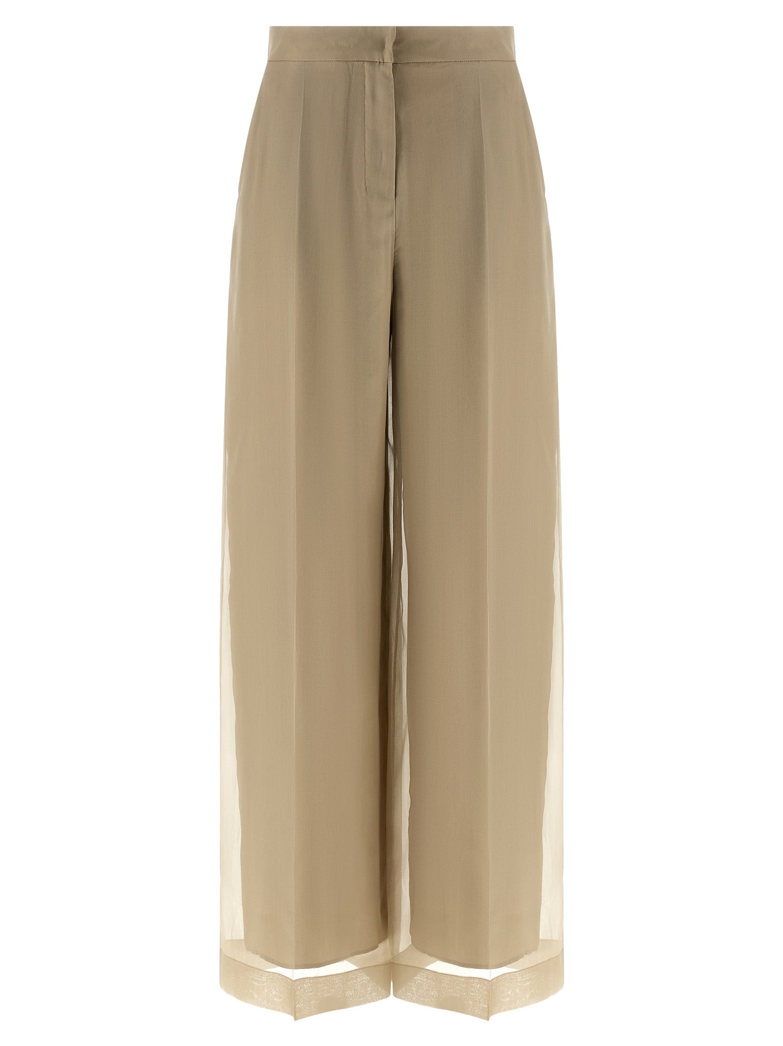 Silk Organza Wide-Leg Pants