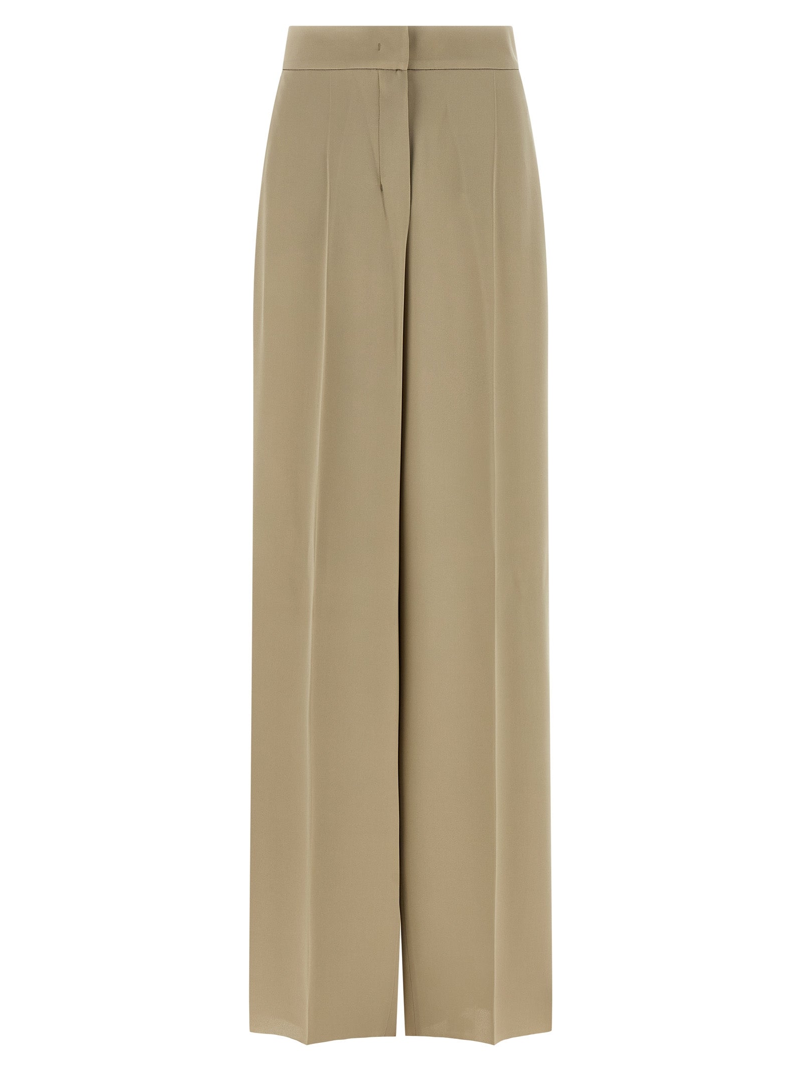 Mxepalanca Beige Silk Wide-Leg Trousers
