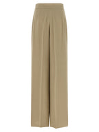 Mxepalanca Beige Silk Wide-Leg Trousers
