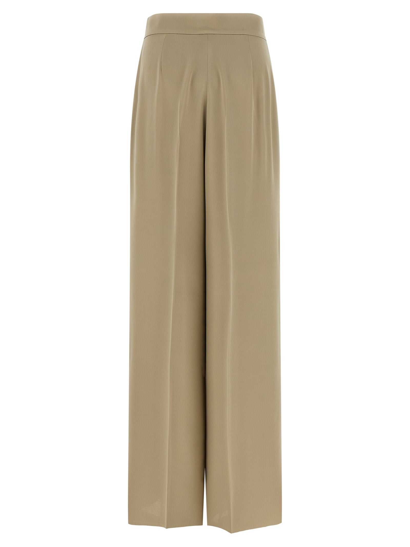 Mxepalanca Beige Silk Wide-Leg Trousers