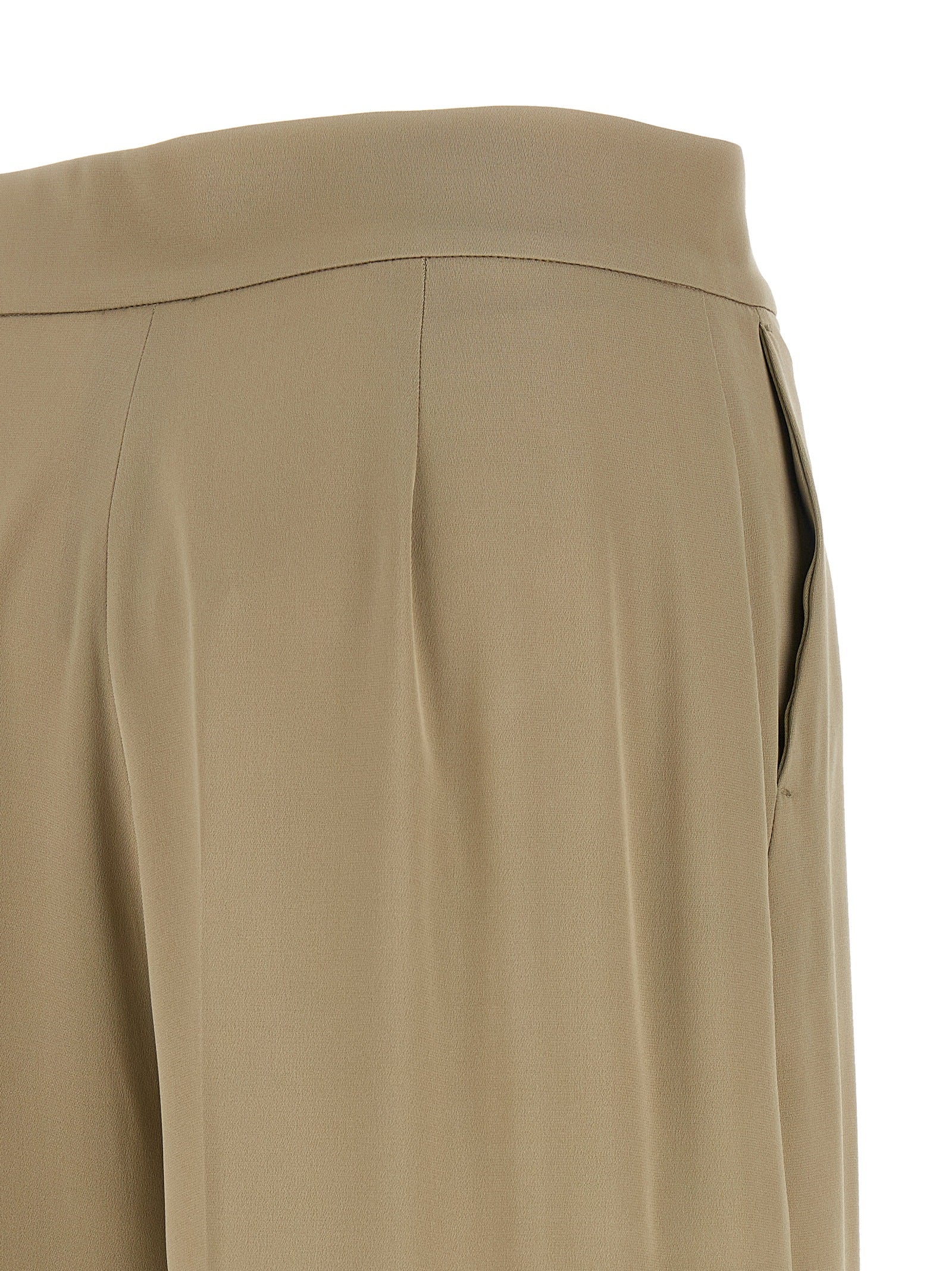 Mxepalanca Beige Silk Wide-Leg Trousers
