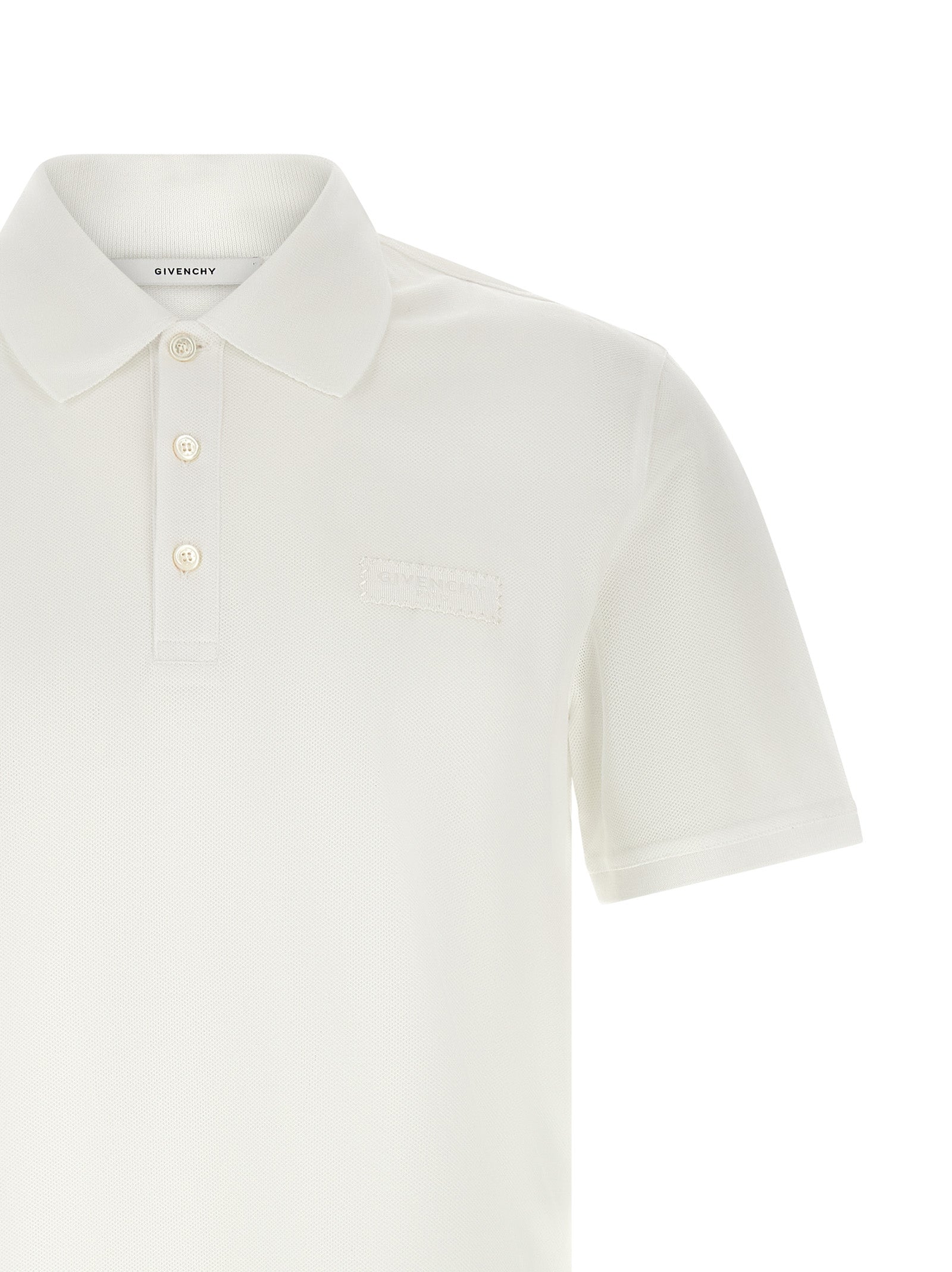 White Piqué Cotton Polo Shirt