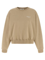 Beige Cotton Logo-Stamp Sweatshirt