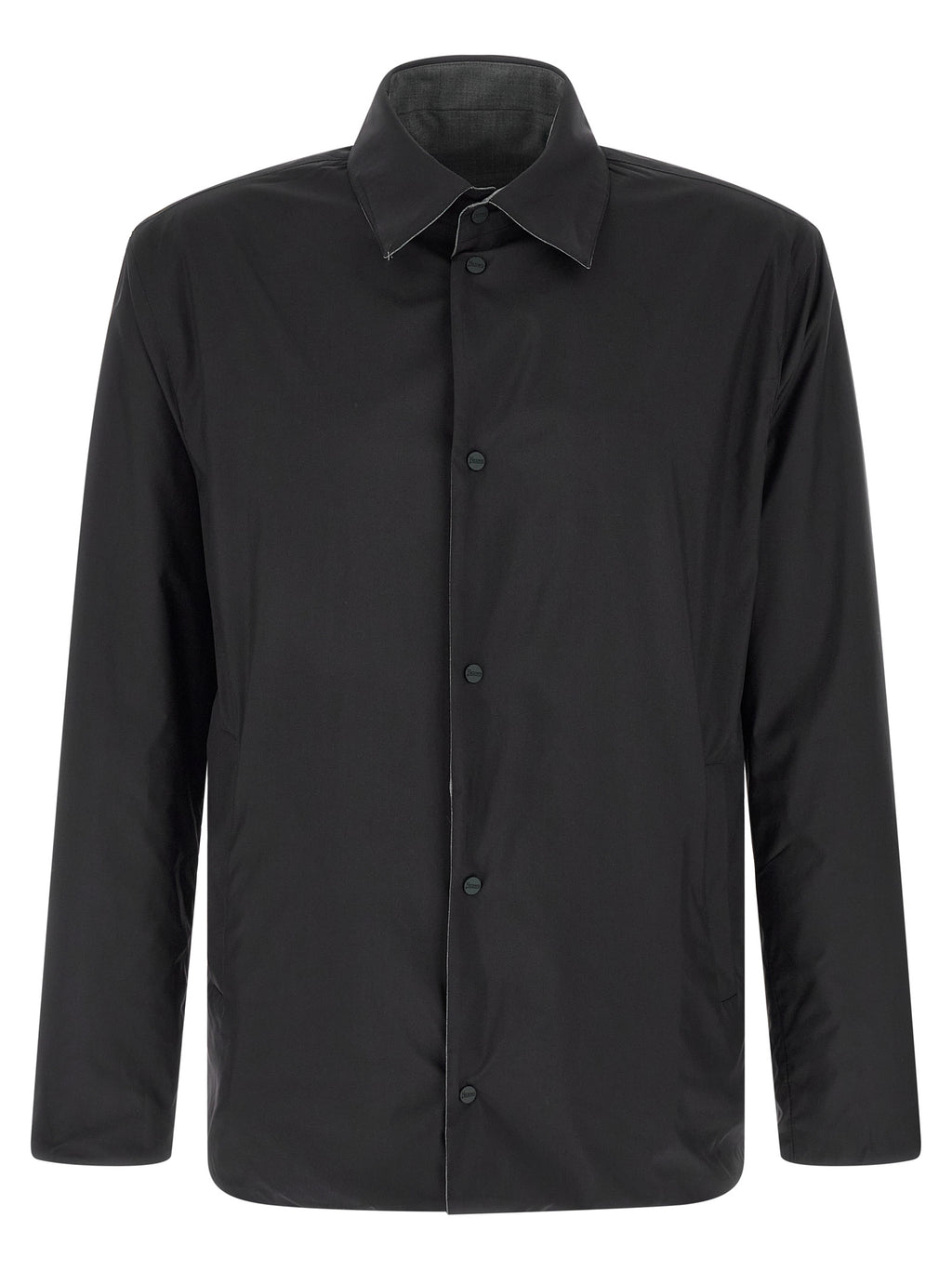 Reversible Overshirt In Technical Wool And Nylon Blend
