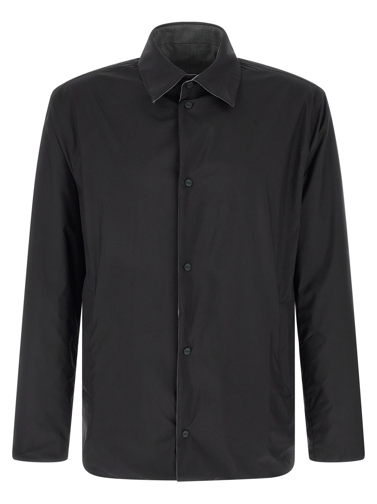 Reversible Overshirt In Technical Wool And Nylon Blend