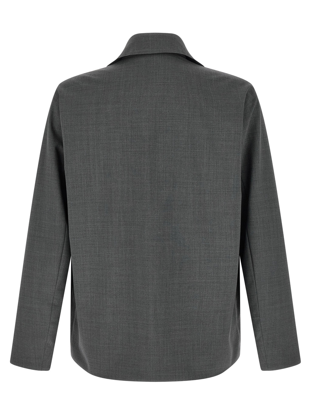 Reversible Overshirt In Technical Wool And Nylon Blend