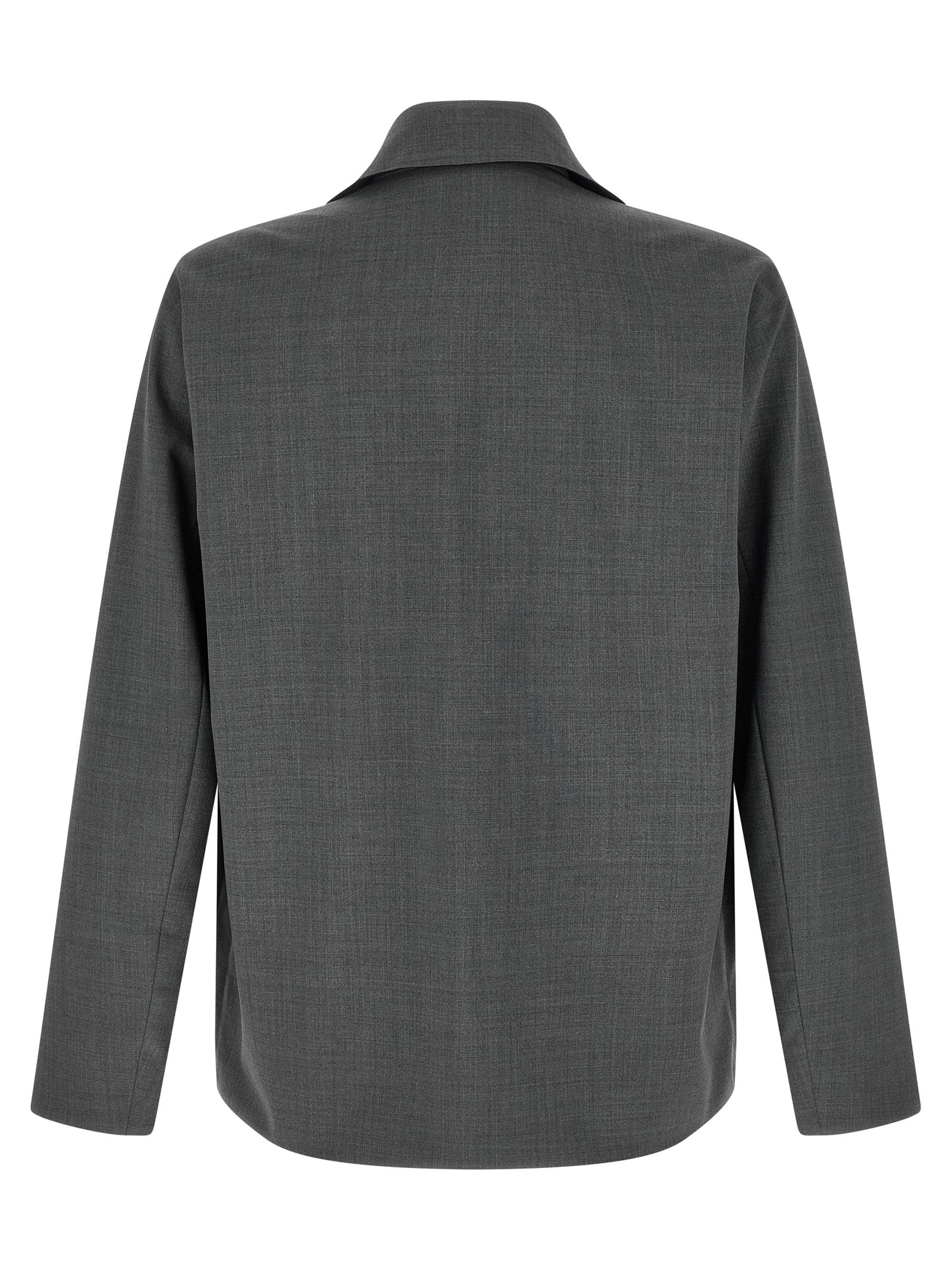 Reversible Overshirt In Technical Wool And Nylon Blend