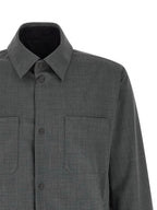 Reversible Overshirt In Technical Wool And Nylon Blend
