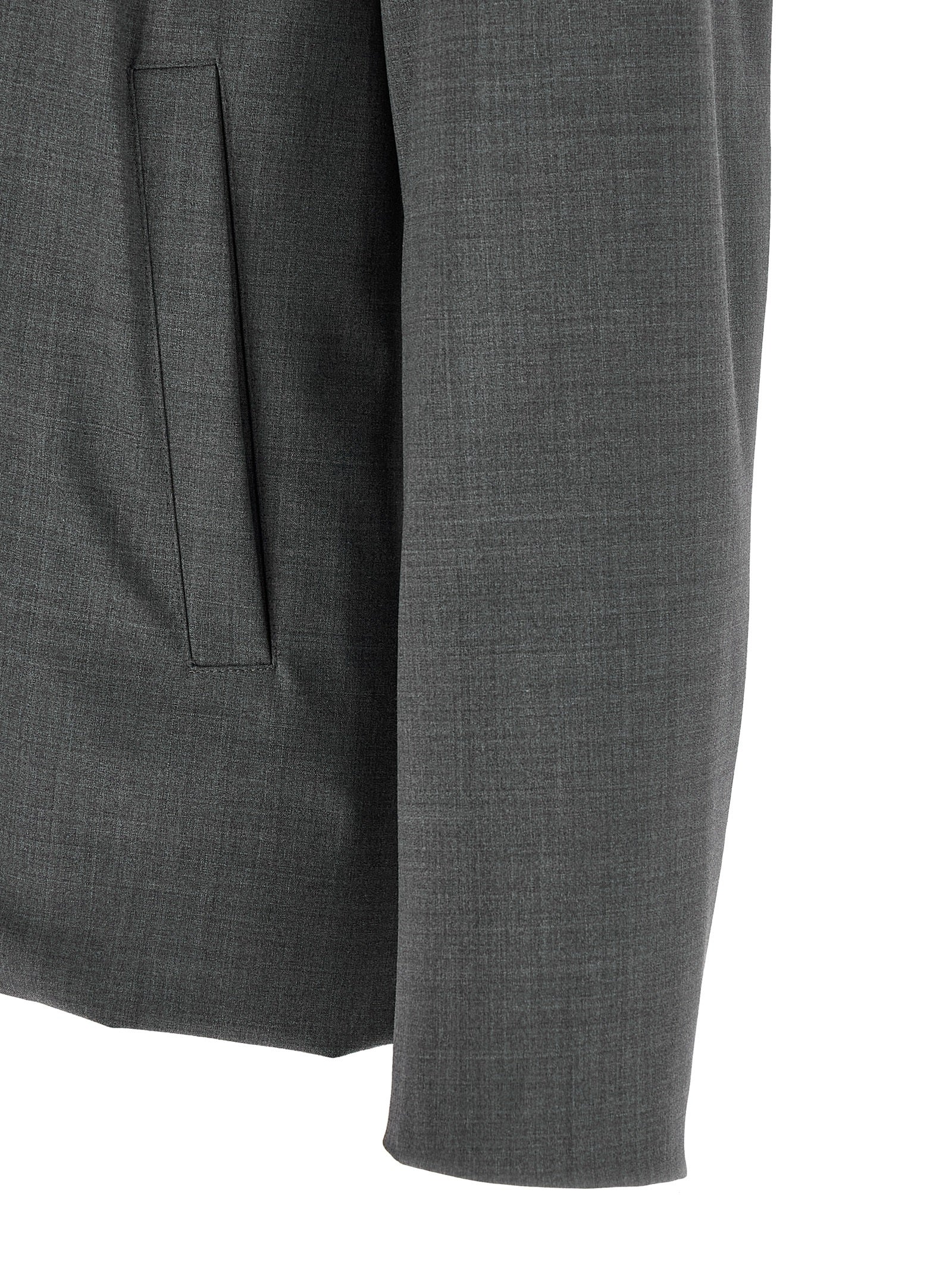 Reversible Overshirt In Technical Wool And Nylon Blend
