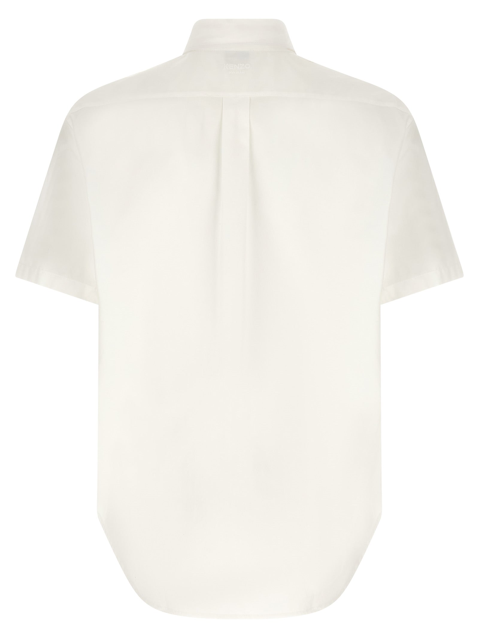White Cotton Blouse Wild Tiger Crest