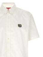 White Cotton Blouse Wild Tiger Crest