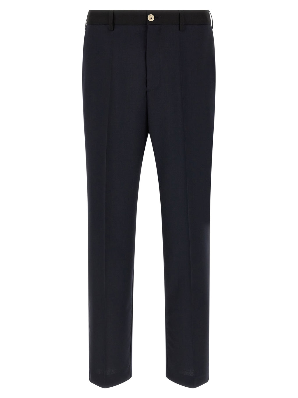 Blue Virgin Wool Tropical Two-Tone Pants