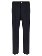 Blue Virgin Wool Tropical Two-Tone Pants