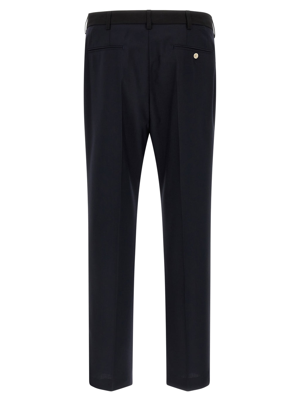 Blue Virgin Wool Tropical Two-Tone Pants