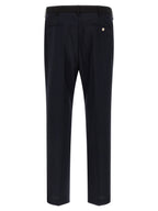 Blue Virgin Wool Tropical Two-Tone Pants