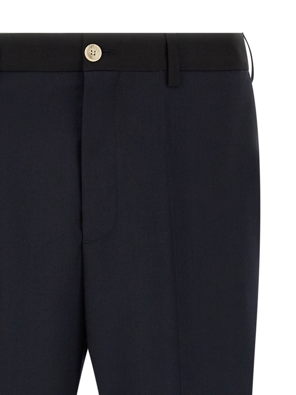 Blue Virgin Wool Tropical Two-Tone Pants