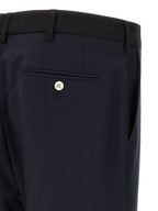 Blue Virgin Wool Tropical Two-Tone Pants