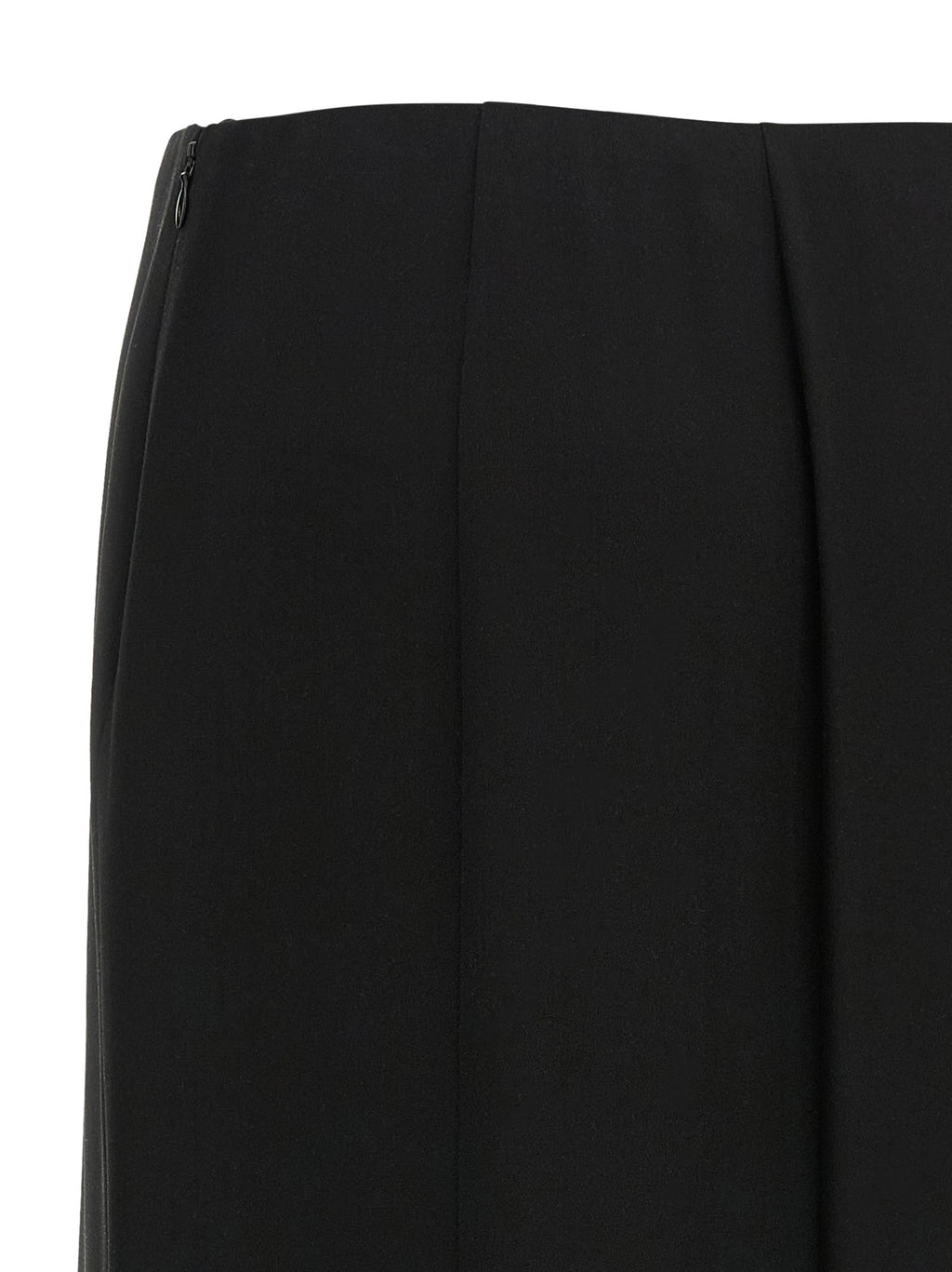 Silk Midi Skirt With Asymmetrical Hem