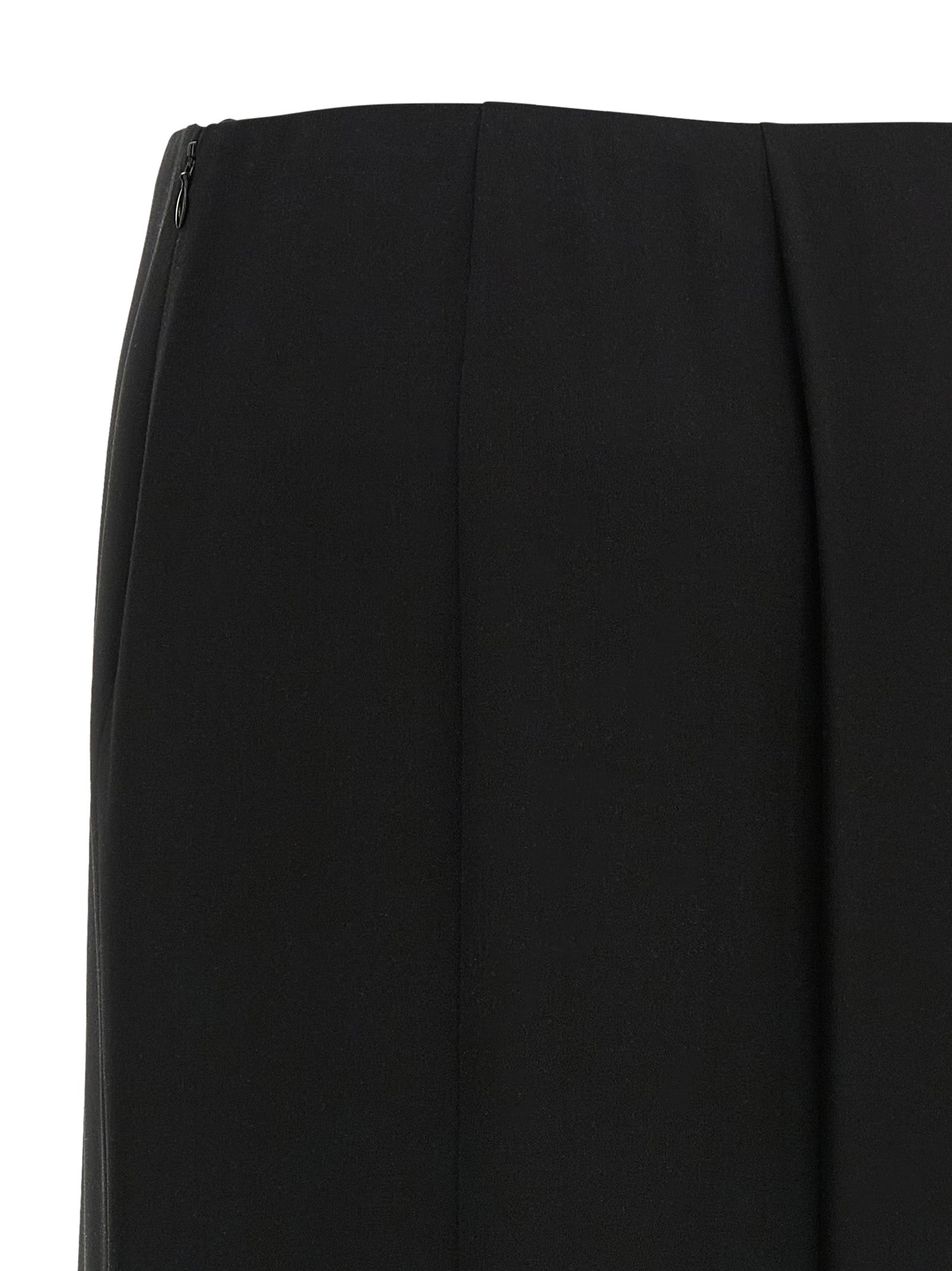Silk Midi Skirt With Asymmetrical Hem