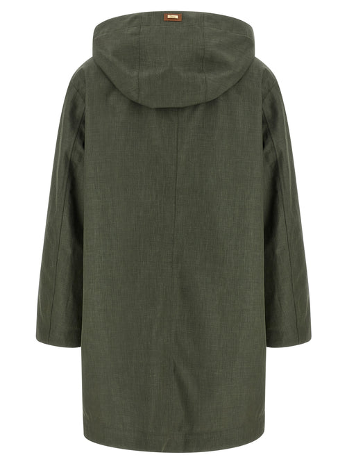 Linen‑Wool Waterproof Trench Coat
