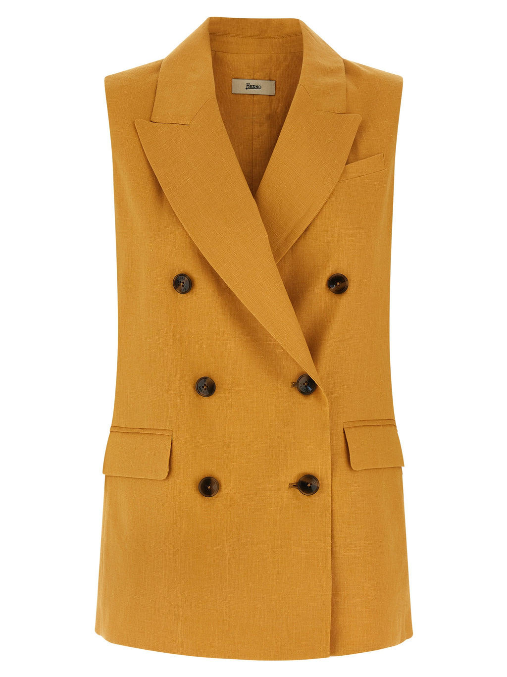 Bicolor Linen Sleeveless Jacket