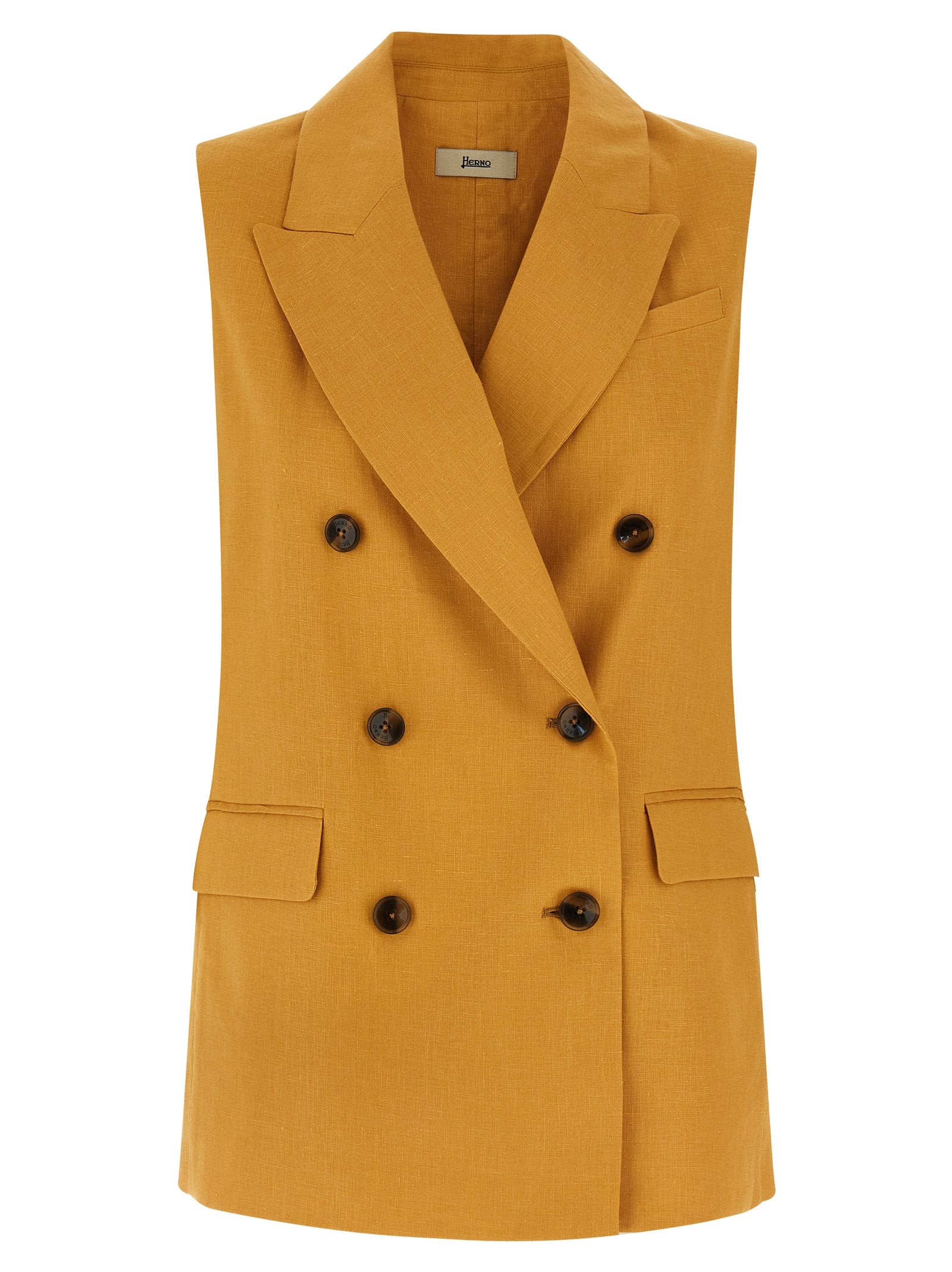 Bicolor Linen Sleeveless Jacket