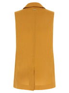 Bicolor Linen Sleeveless Jacket