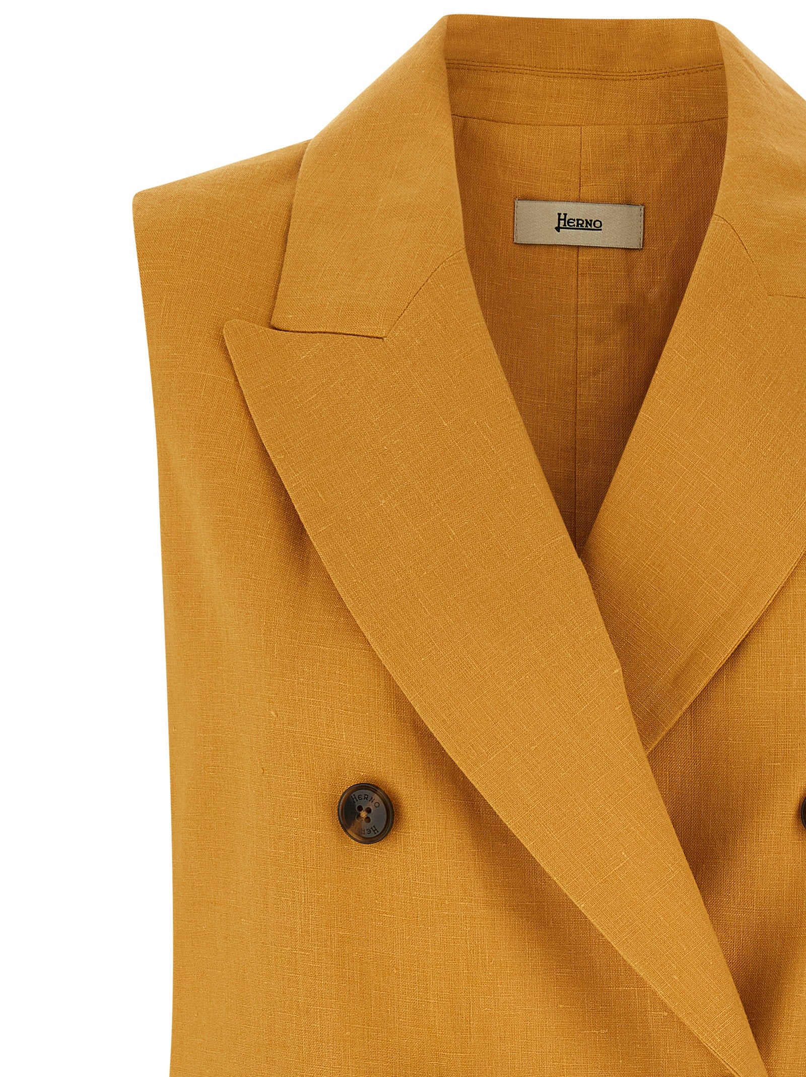 Bicolor Linen Sleeveless Jacket