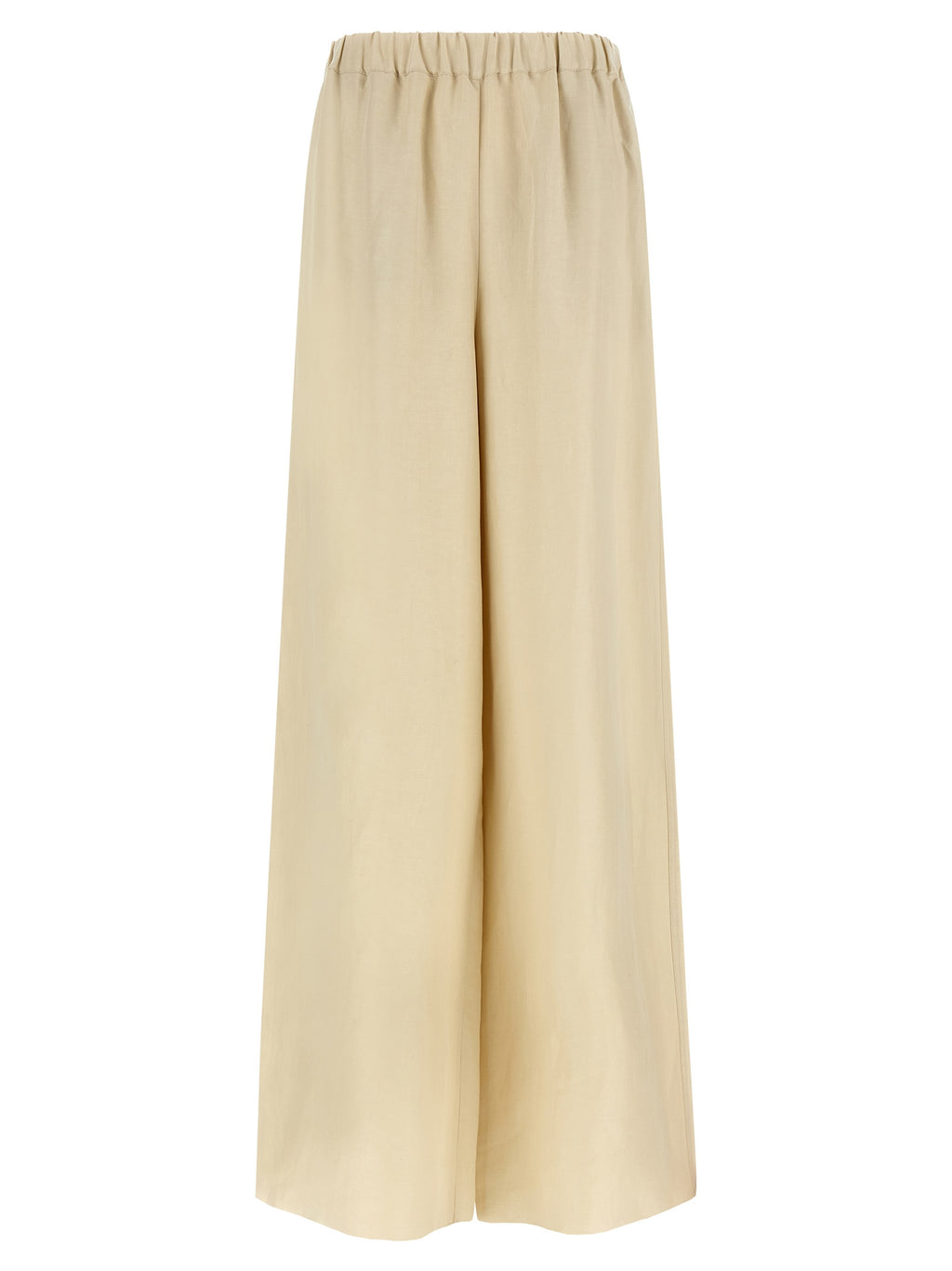MxmOro Wide Straight-Leg Linen Silk Blend Pants