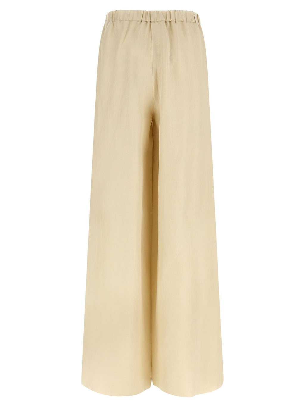 MxmOro Wide Straight-Leg Linen Silk Blend Pants