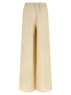 MxmOro Wide Straight-Leg Linen Silk Blend Pants