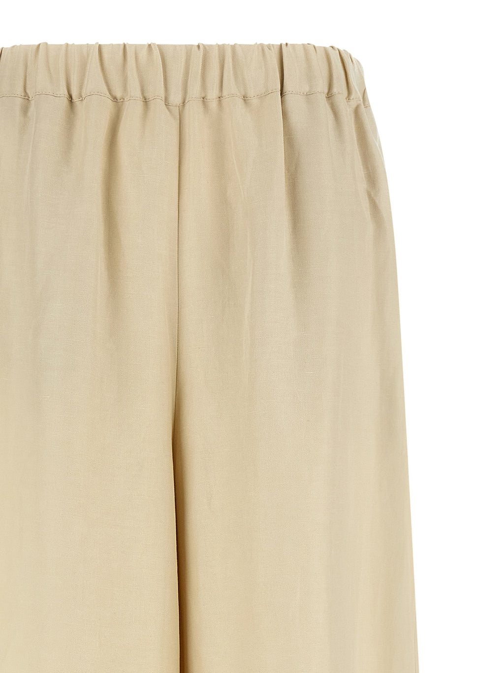 MxmOro Wide Straight-Leg Linen Silk Blend Pants