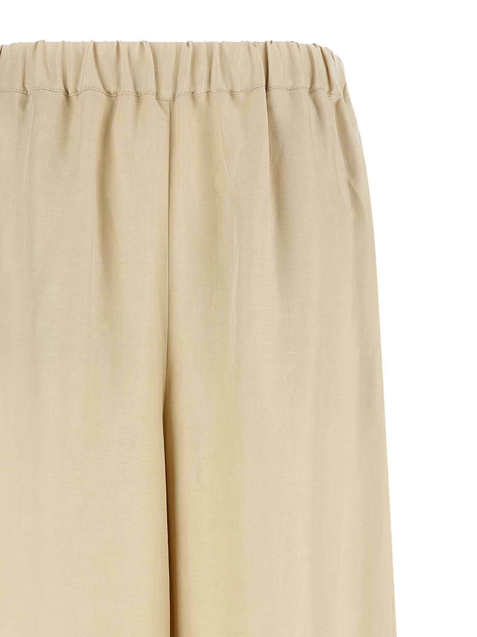 MxmOro Wide Straight-Leg Linen Silk Blend Pants