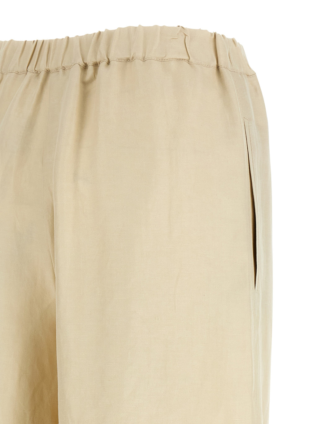 MxmOro Wide Straight-Leg Linen Silk Blend Pants