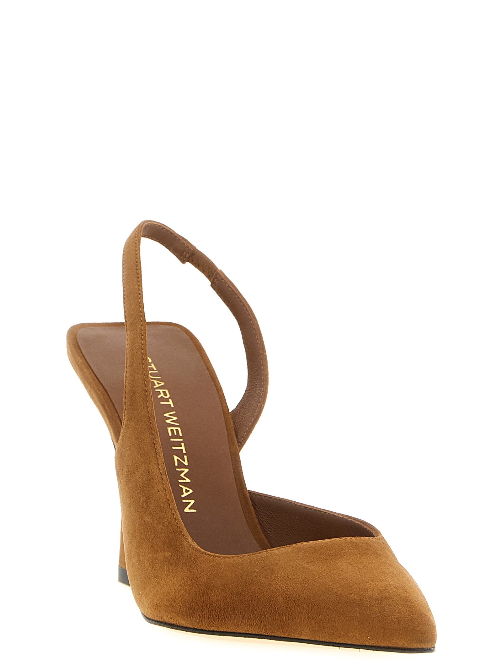 Brown Goatskin Vinnie D’orsay Slingback Pumps