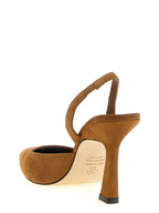 Brown Goatskin Vinnie D’orsay Slingback Pumps