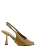 Patent Leather Val Slingback Pumps Green Brown Goatskin Vinnie D’orsay Slingback Pumps Calfskin Stuart Power High Heel Pumps