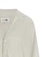 Gray Cotton Poplin Trompe L'Oeil Collar Shirt