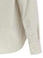 Gray Cotton Poplin Trompe L'Oeil Collar Shirt