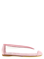 Pink Satin And PVC Ballet Flats