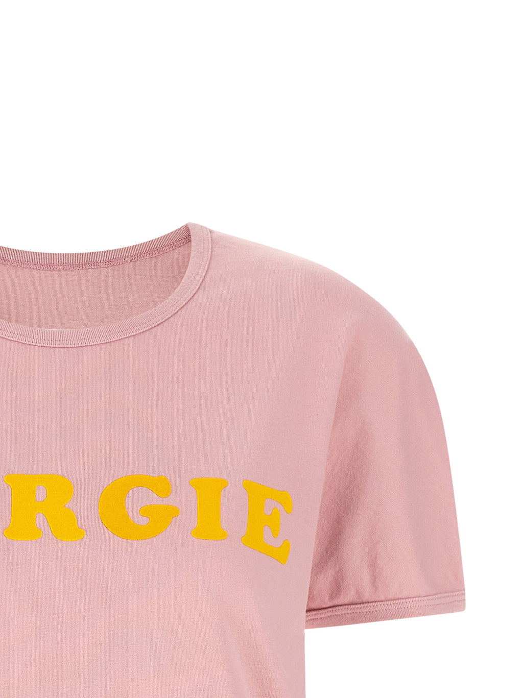 Pink Vintage Cotton Crew Neck T-Shirt