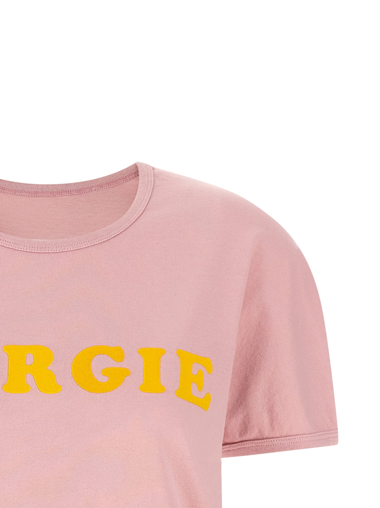 Pink Vintage Cotton Crew Neck T-Shirt