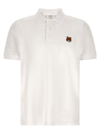 White Piqué Cotton Fox Head Polo